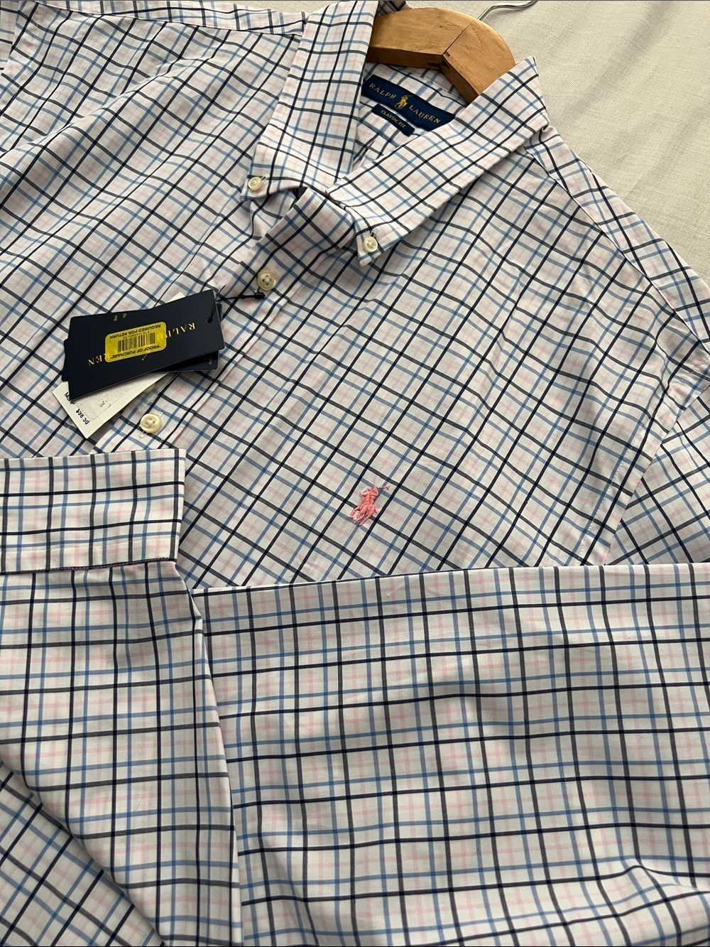 NWT $98 Ralph Lauren Plaid Button Down Dress Shirt